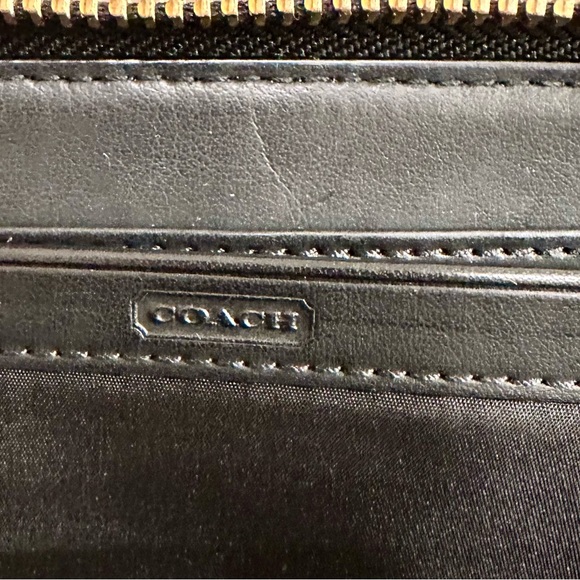 Coach Black Accordion Wallet With Gold Tone Coach Symbol - Picture 11 of 16